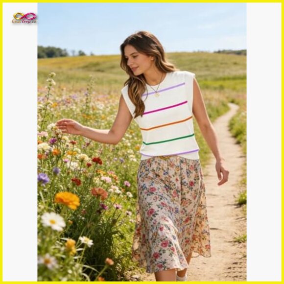 Cropped Ribbed Tank Top Buttery Soft Knit Crew Neck Sleeveless Chic - Picture 3 of 7